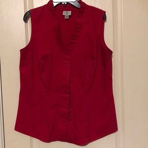 Red Sleeveless Blouse